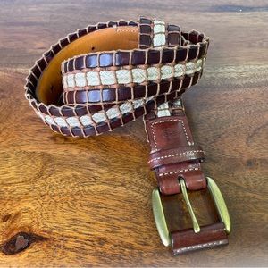Trafalgar 36 Resort Style Woven Belt Brown